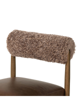 Henri Dining Chair - Havana Brown, Taupe Shearling