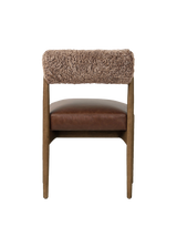 Henri Dining Chair - Havana Brown, Taupe Shearling