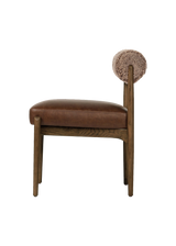 Henri Dining Chair - Havana Brown, Taupe Shearling