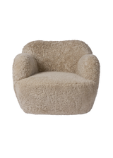 Bellamy Swivel Chair, Beige Shearling