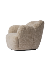 Bellamy Swivel Chair, Beige Shearling