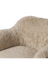 Bellamy Swivel Chair, Beige Shearling