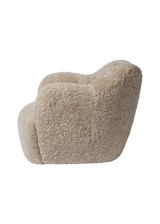 Bellamy Swivel Chair, Beige Shearling