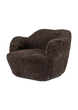 Bellamy Swivel Chair, Cocoa Shearling