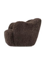 Bellamy Swivel Chair, Cocoa Shearling