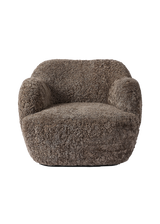 Bellamy Swivel Chair, Taupe Shearling