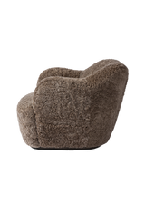 Bellamy Swivel Chair, Taupe Shearling