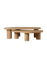 Joelle Nesting Coffee Tables, Natural Oak Veneer