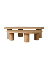 Joelle Nesting Coffee Tables, Natural Oak Veneer