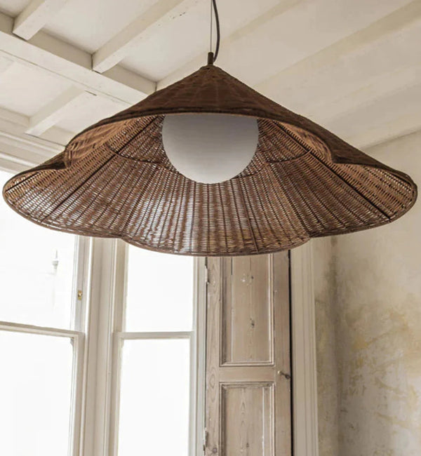 Vintage Woven Rattan Pendant