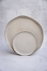 Porcelain Handmade Plates, Matte White