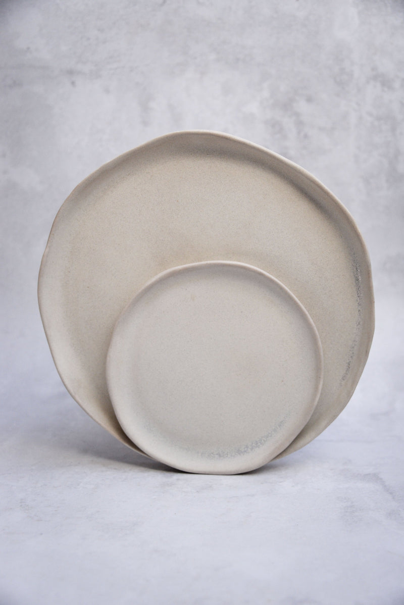 Porcelain Handmade Plates, Matte White