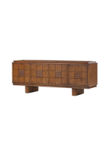 Lenox Media Console - Rust Rubberwood Veneer