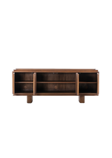 Lenox Media Console - Rust Rubberwood Veneer