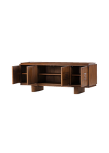 Lenox Media Console - Rust Rubberwood Veneer