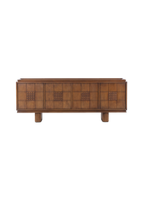 Lenox Media Console - Rust Rubberwood Veneer
