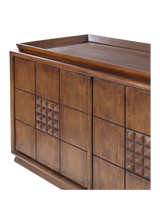 Lenox Media Console - Rust Rubberwood Veneer