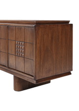Lenox Media Console - Rust Rubberwood Veneer