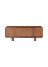 Lenox Media Console - Rust Rubberwood Veneer