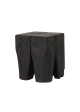 Farah Outdoor End Table - Stained Black Teak-FSC