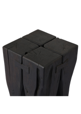Farah Outdoor End Table - Stained Black Teak-FSC