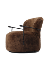Sylvie Swivel Chair - Ochre Shearling