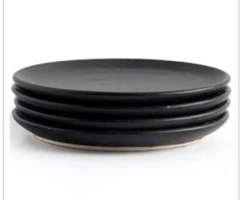 Nelo Salad Plate - Set of 4, Matte Black