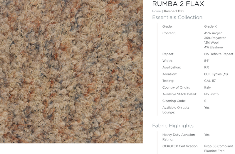 Gemma Armless Wing Chair Rumba 2 Flax, Linen Oak