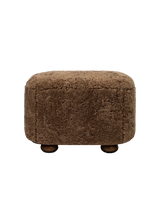 Sabine Oval Ottoman, Amber Shearling
