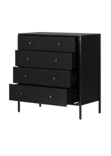 Reese 5 Drawer Dresser, Black