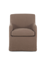 Odette Slipcover Dining Chair - Brussels Mushroom