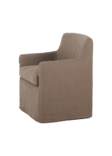 Odette Slipcover Dining Chair - Brussels Mushroom