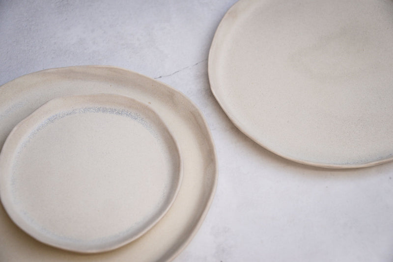 Porcelain Handmade Plates, Matte White