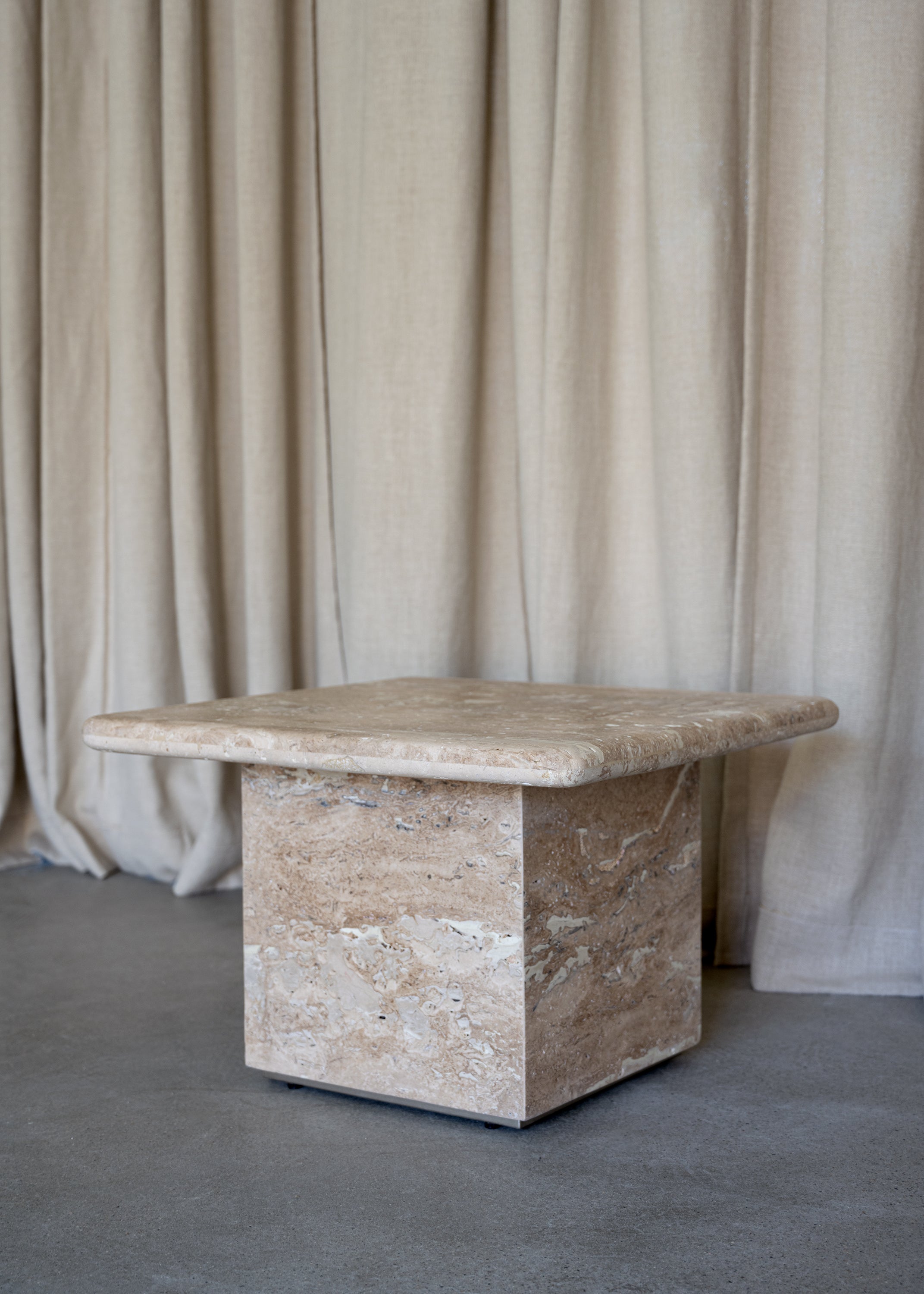 Travertine End Table – Lolointeriors