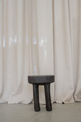Vintage African Round Stool - Dark Brown